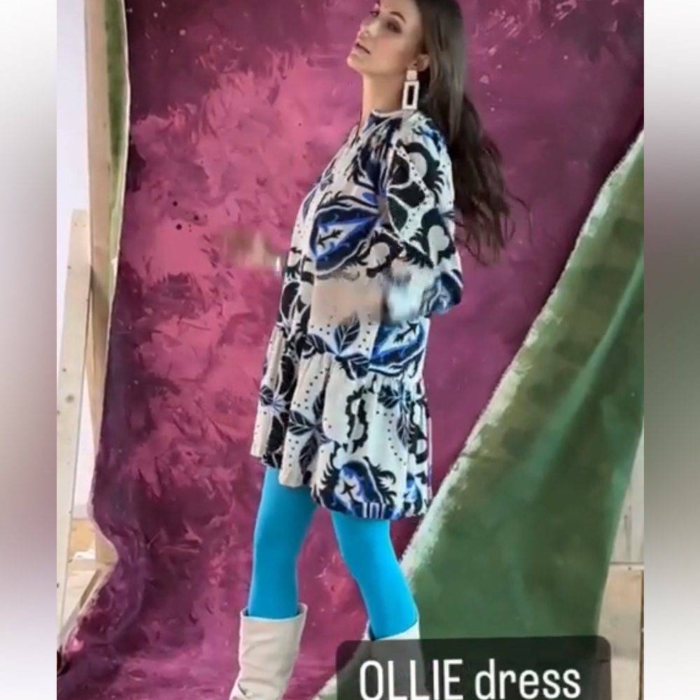 Maude Vivante Ollie Dress Blue White sz M - Picture 4 of 11